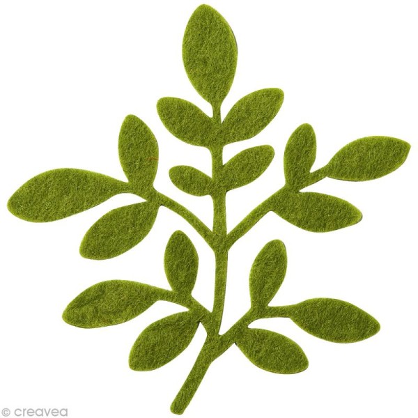 Feuille en feutrine 8 cm vert olive x3 - Photo n°1