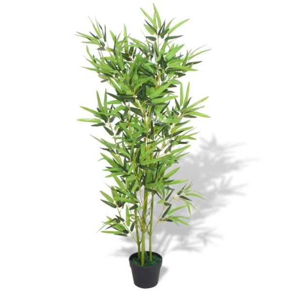 Vidaxl Plante Artificielle Avec Pot Bambou 120 Cm Vert - Photo n°1