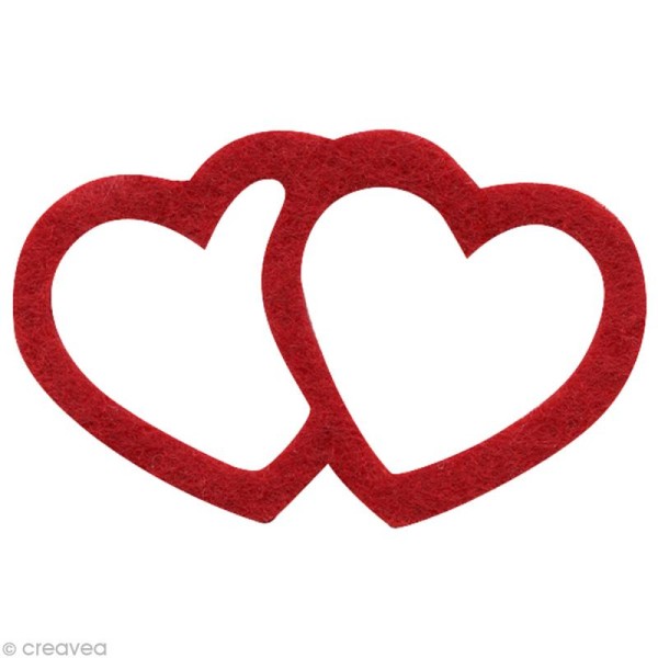 Coeur entrelacé en feutrine rouge Love x14 - Photo n°1