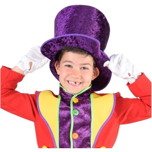 Chapeau haut de forme violet enfant luxe - Photo n°1