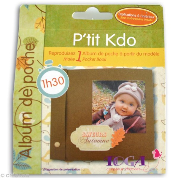 Kit scrapbooking P'tit Kdo Album de poche - Photo n°1