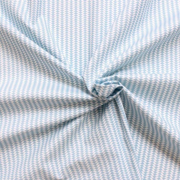 Tissus motifs géométriques bleu et blanc - Photo n°1
