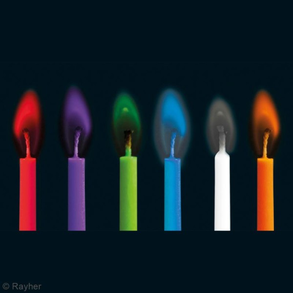 Bougies d'anniversaire multicolores à flamme colorée - 12 pcs - Photo n°3