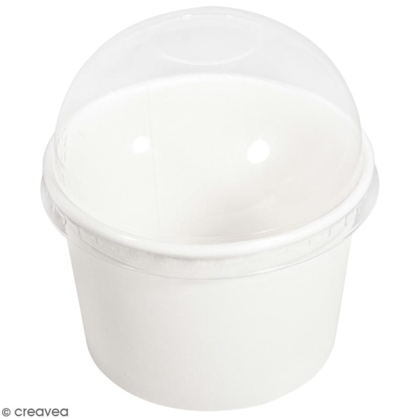Gobelets en carton avec couvercle plastique - Blanc - 6 pcs - Photo n°1