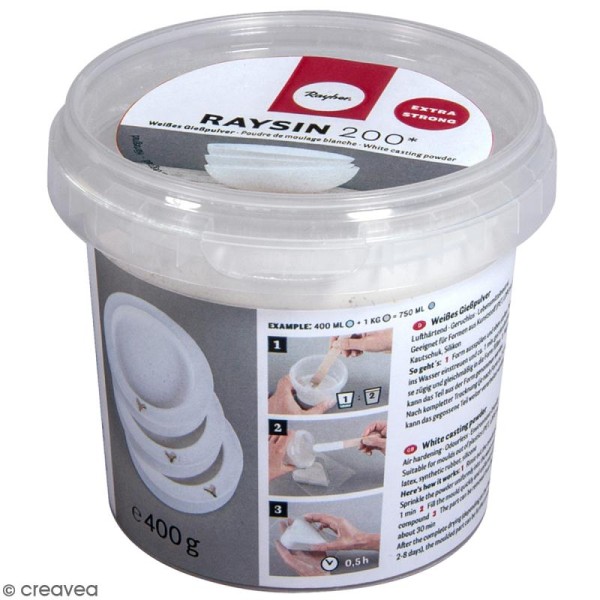 Poudre de moulage Raysin 200 Extra strong - Blanc - 400 g - Photo n°2