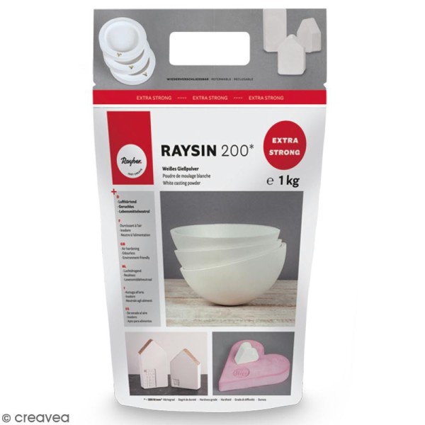 Poudre de moulage Raysin 200 Extra strong - Blanc - 1 kg - Photo n°1