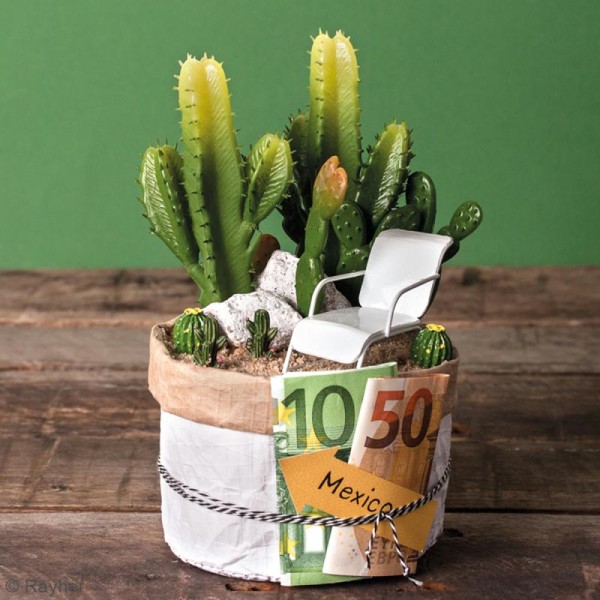 Plante artificielle - Cactus cierge vert - Plastique - 15 x 7 cm - Photo n°2