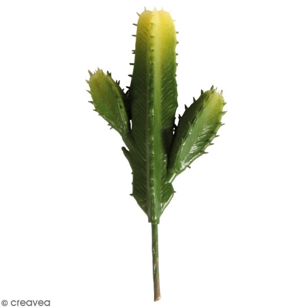 Plante artificielle - Cactus cierge vert - Plastique - 15 x 7 cm - Photo n°1