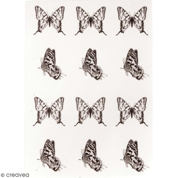 Stickers Peel Off - Noir et blanc - Papillons - 24 autocollants - Photo n°1