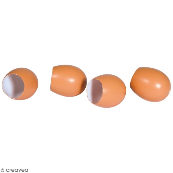 Oeufs de Pâques en plastique - Ouverts - Neutre - 4 x 5,5 cm - 4 pcs - Photo n°1