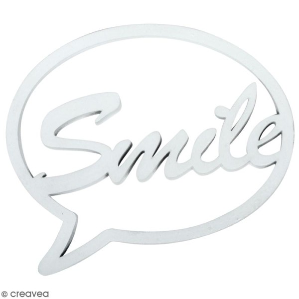 Mot décoratif en bois - Bulle Smile - 11 x 9,5 cm - Photo n°1