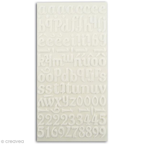 Alphabet autocollant Blanc en feutrine x 106 - Photo n°1