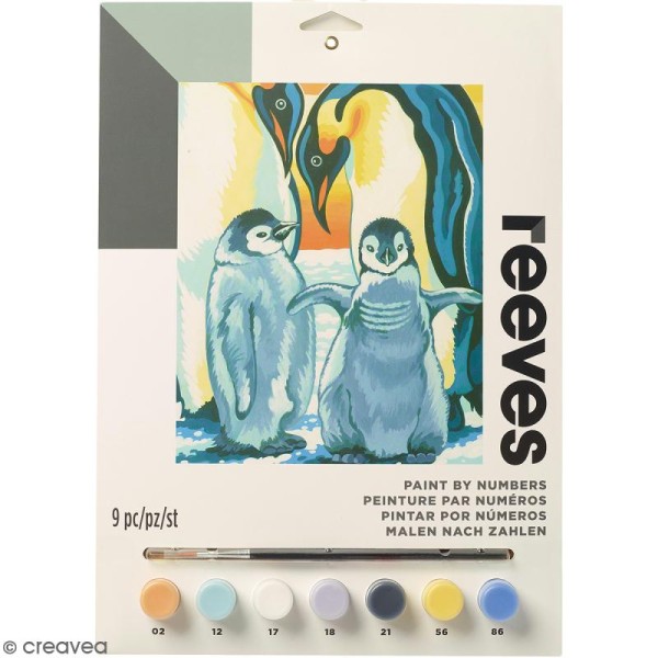 Peinture au numéro Junior Reeves - Pingouins - 23 x 30,5 cm - 9 pcs - Photo n°1