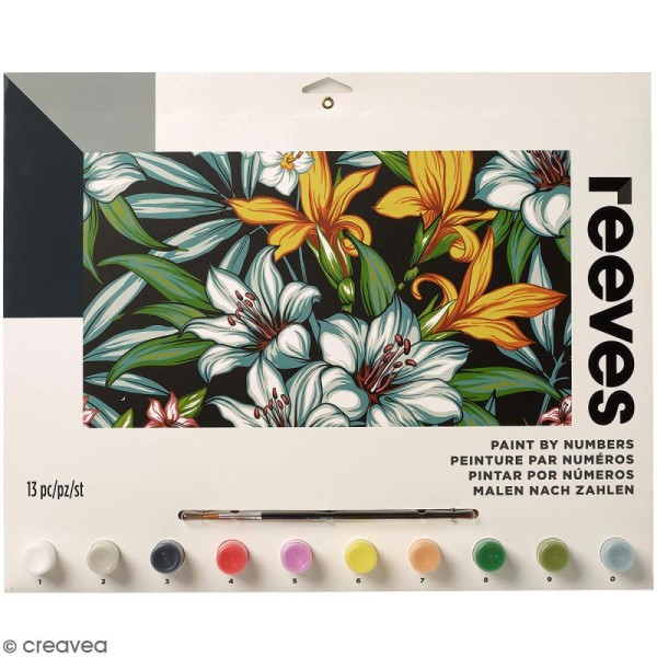 Peinture au numéro Adulte Reeves - Fleurs tropicales - 40 x 30 cm - 13 pcs - Photo n°1