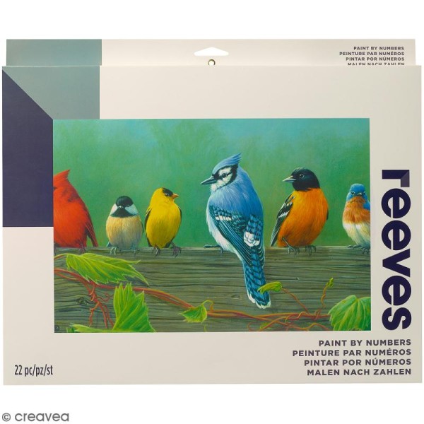 Grande Peinture au numéro Adulte Reeves - Oiseaux - 40,5 x 30,5 cm - 22 pcs - Photo n°1