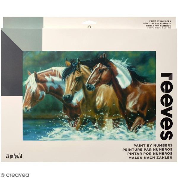 Grande Peinture au numéro Adulte Reeves - Chevaux sauvages - 40,5 x 30,5 cm - 22 pcs - Photo n°1