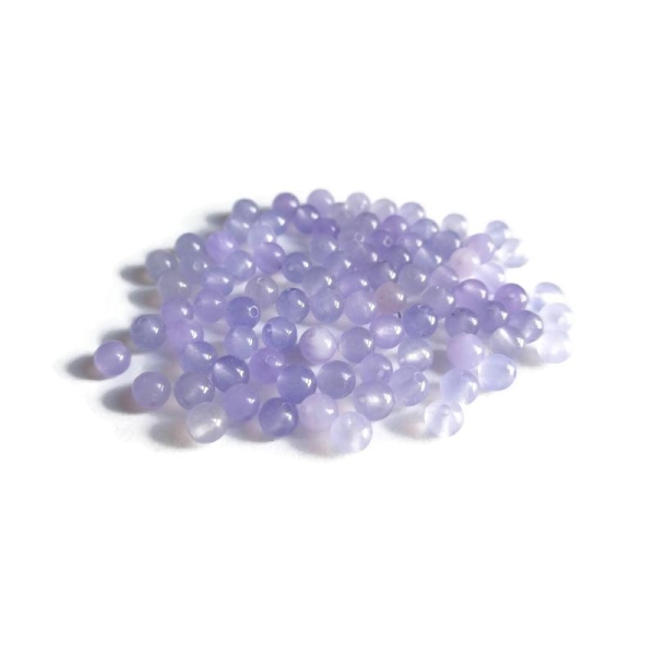 20 Perles Jade Naturelles Violet 4mm - Photo n°1