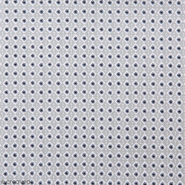 Coupon de tissu Toile coton Made by me - Losanges blancs - Fond gris - 50 x 140 cm - Photo n°1