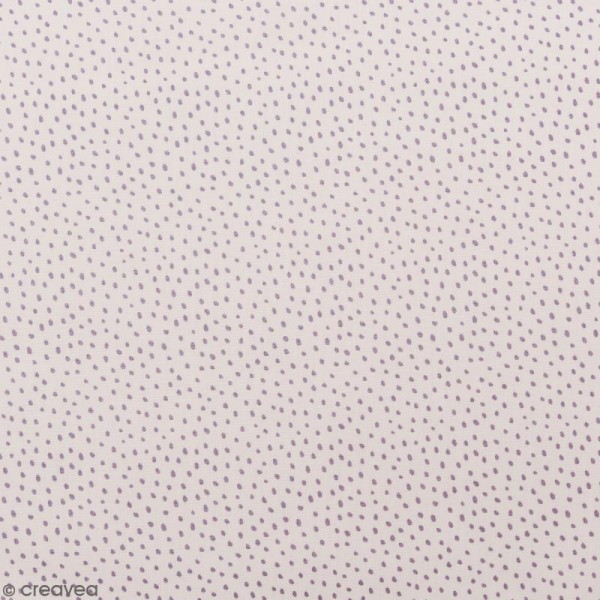 Coupon de tissu Toile coton Made by me - Points violet métallisés - Fond rose pâle - 50 x 140 cm - Photo n°1