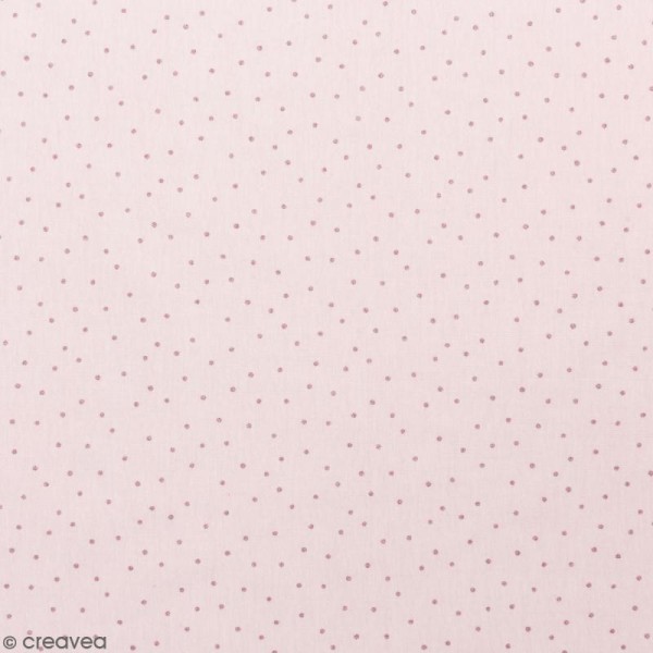 Coupon de tissu Toile jersey Made by me - Pois roses métallisés - Fond rose - 70 x 100 cm - Photo n°1
