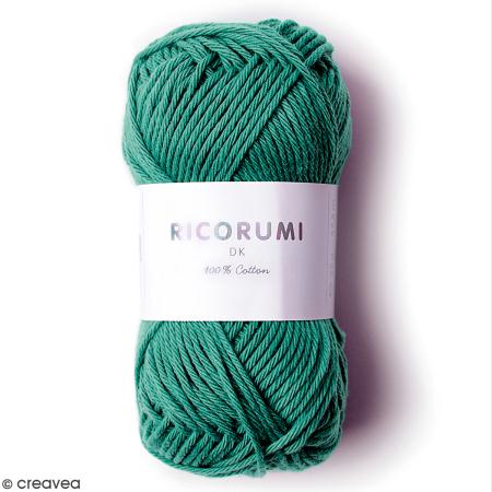 Fil à crocheter en coton Rico Design - Ricorumi - Vert émeraude - 25 g