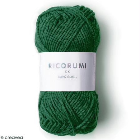 Fil à crocheter en coton Rico Design - Ricorumi - Vert sapin - 25 g