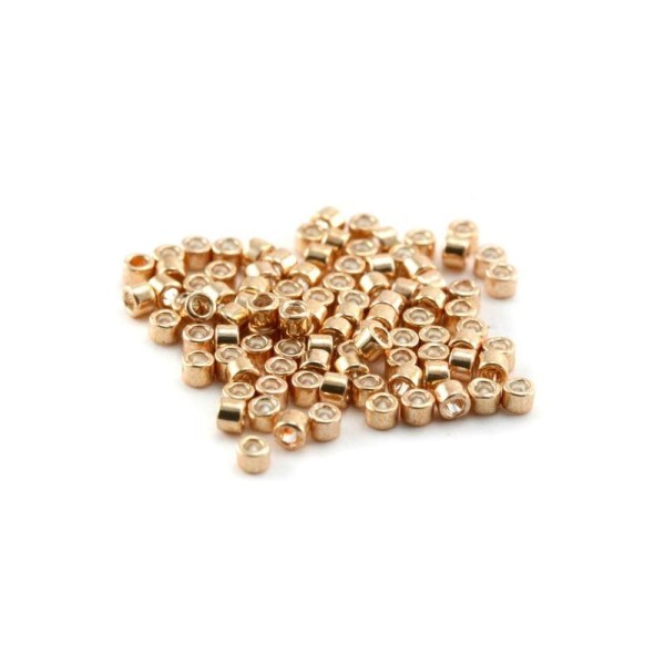 5 G (+/- 875 perles) Délica 11/0 doré clair galvanisé n°411 - Photo n°1