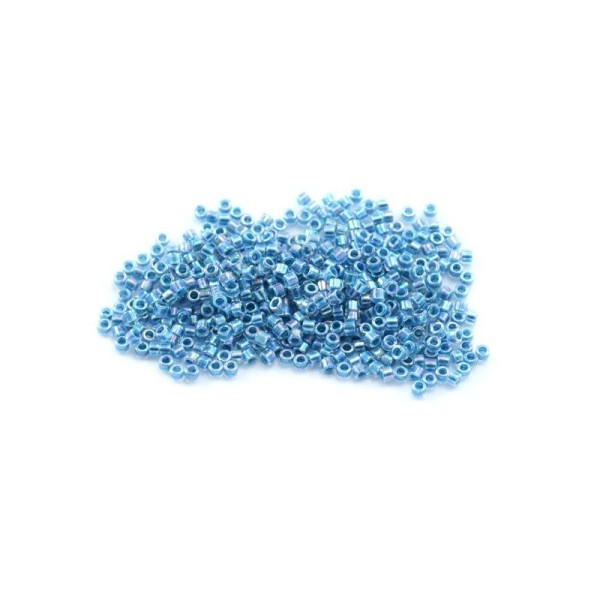 5 G (+/- 875 perles) Délica 11/0 crystal-turquoise n°58 - Photo n°1