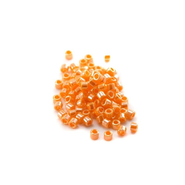 5 G (+/- 875 perles) Délica 11/0 orange lustré n°1563 - Photo n°1