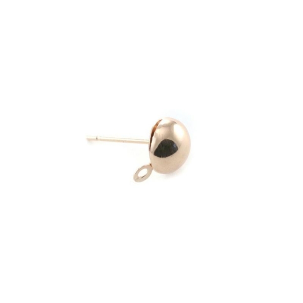 Boucles d'oreilles tige 1/2 boule 8 mm + anneau rose gold x2 - Photo n°1