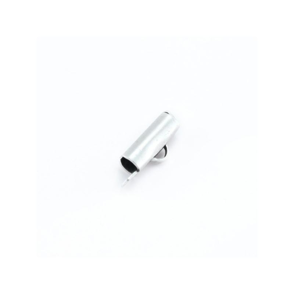 Pince lacet tube + anneau argent 10x3mm - Photo n°1