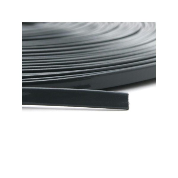 Cordon vernis plat 5 mm gris foncé x10 cm - Photo n°1