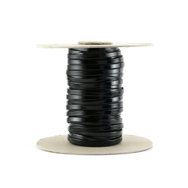 Cordon vernis plat 5 mm noir x10 cm - Photo n°1