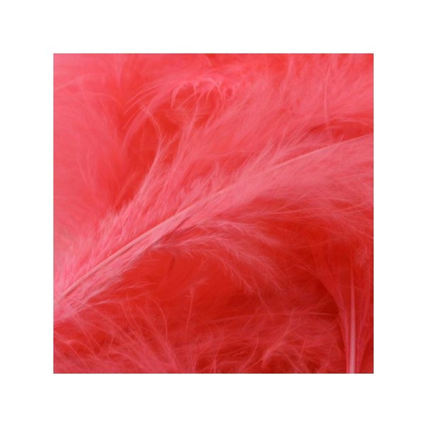 Plumes marabout corail fluo x10 - Photo n°1