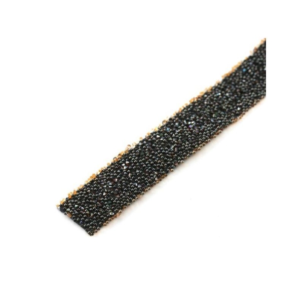 Bande Crystal Fabric Swarovski copper noir 10 mm x1 cm - Photo n°1