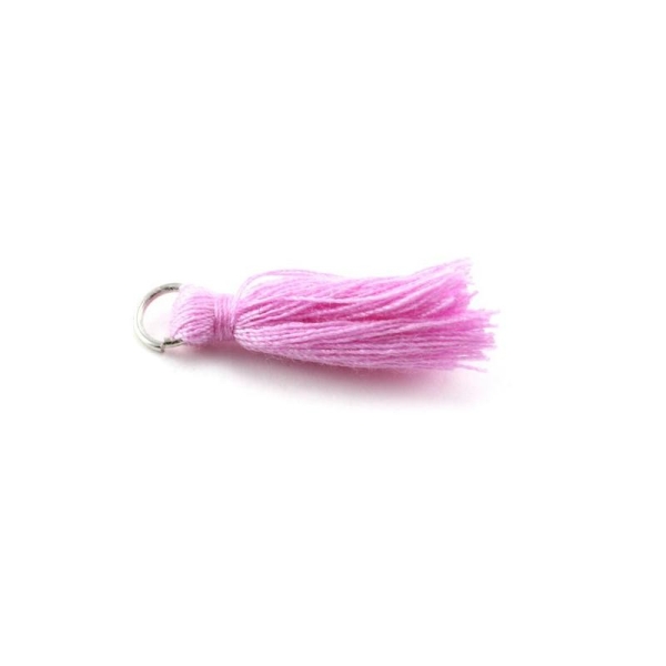 Pampille/Pompon en coton avec anneau lila - Photo n°1