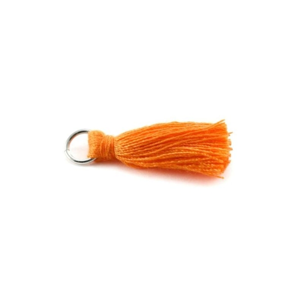 Pampille/Pompon en coton avec anneau orange - Photo n°1
