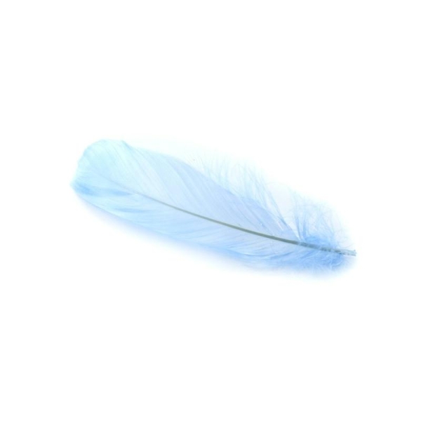 Plume nageoire d'oie ± 15 cm bleu clair x5 - Photo n°1