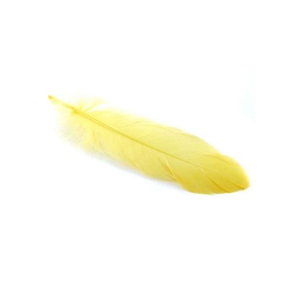 Plume nageoire d'oie ± 15 cm jaune x5 - Photo n°1