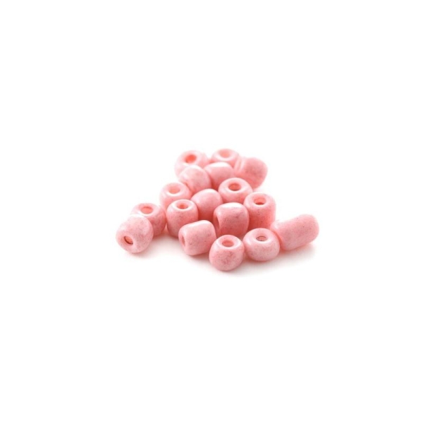 20 G  (+/- 260 perles) rocailles 6/0 rose pastel - Photo n°1