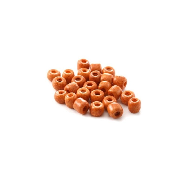20 G  (+/- 260 perles) rocailles 6/0 orange - Photo n°1