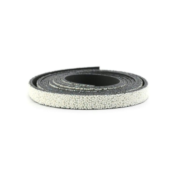 Cuir caviar 10 mm blanc x10 cm - Photo n°1