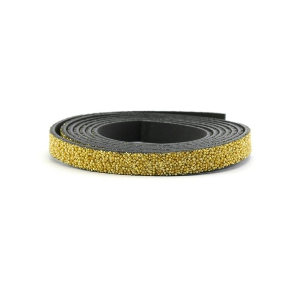 Cuir caviar 10 mm jaune x10 cm - Photo n°1