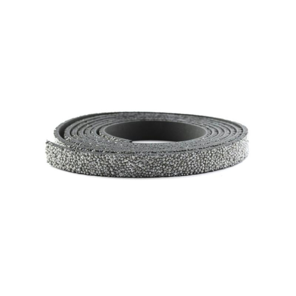 Cuir caviar 10 mm gris x10 cm - Photo n°1