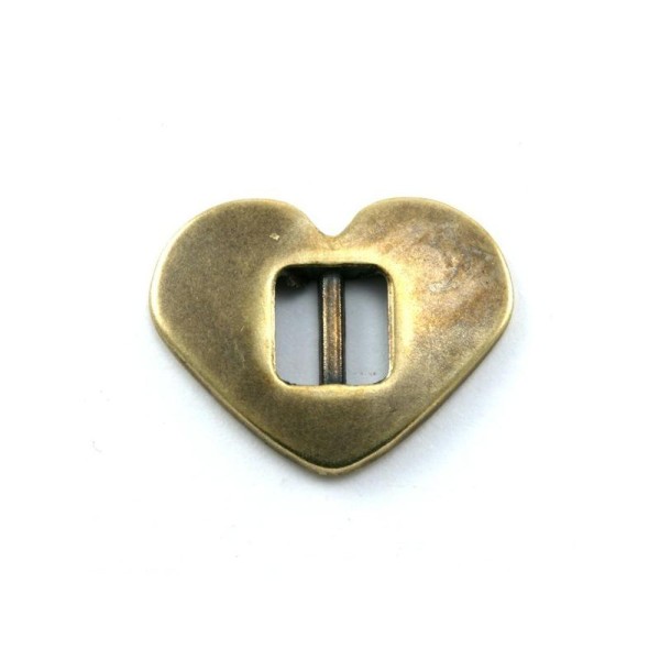 Coeur passant métal 20x16xh6.4mm bronze - Photo n°1