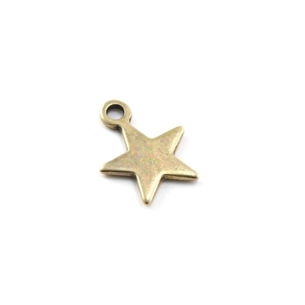 Breloque étoile métal bronze 12 mm - Photo n°1