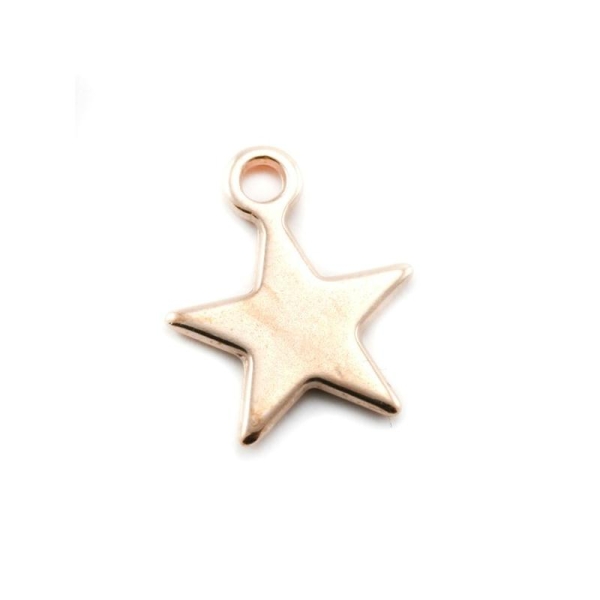 Breloque étoile métal rose gold 12 mm - Photo n°1