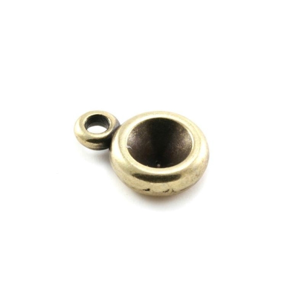 Sertissure pour strass SS39 + anneau métal bronze - Photo n°1
