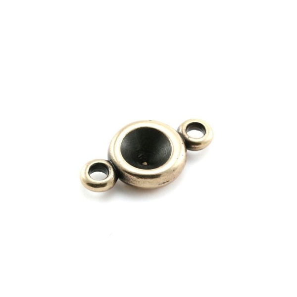 Sertissure pour strass SS39 + 2 anneaux métal bronze - Photo n°1