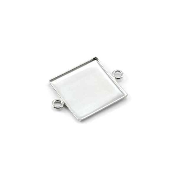 Intercalaire rebord métal carré + 2 anneaux 20 mm - Photo n°1